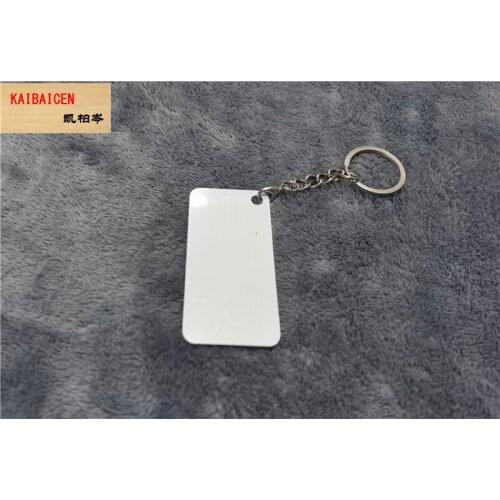 100pcs/lot sublimation aluminum blank key chain heat transfer printing key ring two sides can printed products Lobster clasp