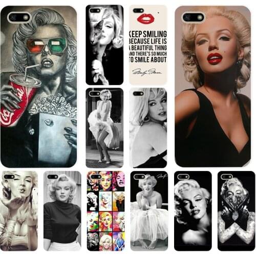 158H Marilyn Monroe With a Cat and friend Soft Silicone Tpu Cover Case for huawei Honor 7a pro 7x play case