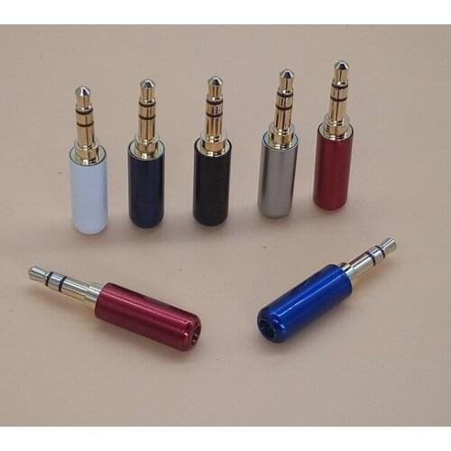 2Pcs Gold Plated 3.5mm 3 Pole Male Stereo Jack Plug Soldering Connectors for DIY Stereo Headset Earphone