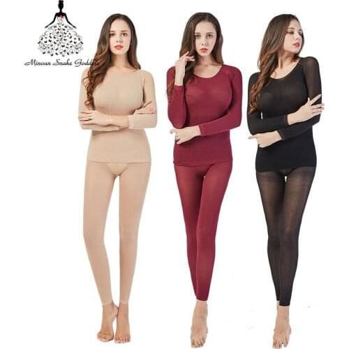3Pcs/lot Thermal Underwear For Women Warm Long Johns Sexy Seamless Winter Thermal Underwear Set Thermos Intimates Women