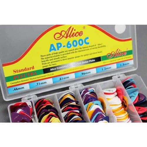 600pcs Alice AP-600C Celluloid Zodiac Constellation Guitar Picks Plectra + Case (0.46 0.71 0.81 0.96 1.2 1.5mm)