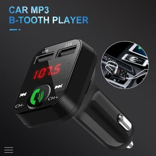 Car FM Transmitter Wireless FM Radio Bluetooth-Compatible Wireless MP3 Player 5V Dual USB Charger with Mic Hands-free Calling
