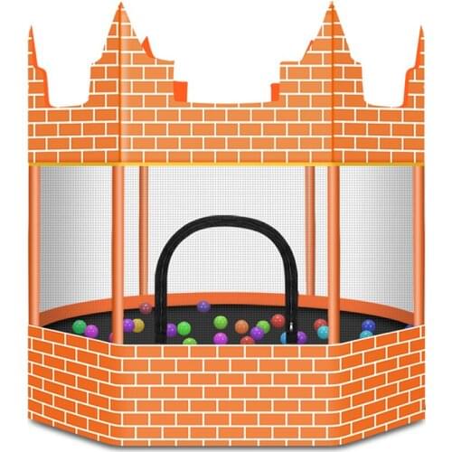 1.3m Trampoline Exercise Jumping Bed with Zipper Protective Net for Kids Children Home Indoor Outdoor Trampoline Max Load 200KG