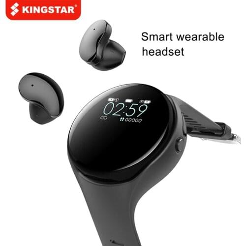 KINGSTAR 2 in 1 Wireless Earphones Smart Watch TWS Bluetooth Headset Heart-Rate Tracker Sport Smart Wristband For IOS Android