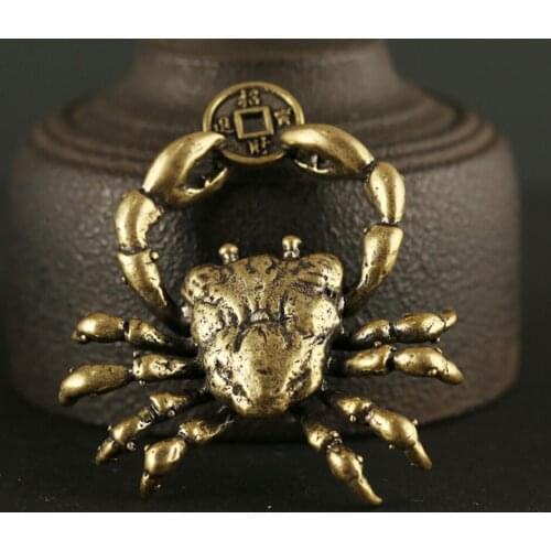 Pure copper personalized creative crab windfall general military small handicraft ornaments