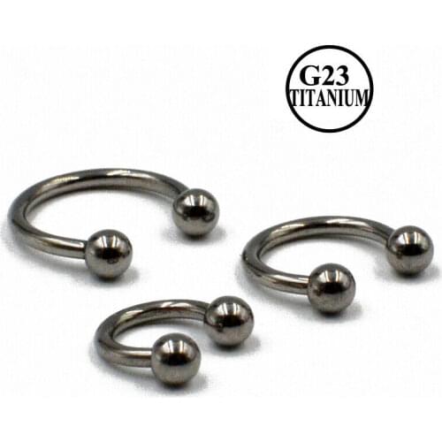 CHUANCI 2 PCS G23 Titanium Circular Barbell Horseshoe Ring Nose Hoop Ear Cartilage Tragus Piercing Labret Ring Jewelry