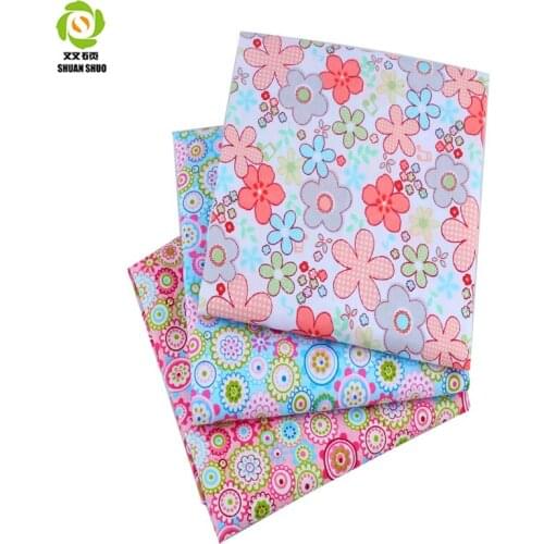 Print Floral Cotton Tessuti Patchwork Clothes Fat Quarter Bundles Fabric For Baby Clothes DIY Crafts 40X50CM 15PCS/LOT