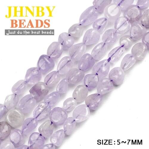 JHNBY Lavender purple crystal Irregular Gravel chips Loose beads Natural Crystal Stone Jewelry bracelet making DIY Accessories