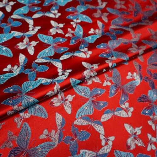 Classical Chinese Metallic gold color Jacquard Brocade Fabric jacquard yarn dyed fabric for Coat Dress Skirt by meter