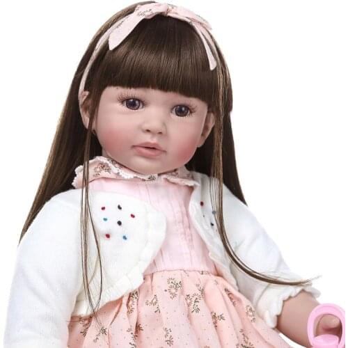 Kids Toy silicone reborn toddler baby dolls 24“ 60cm bebe reborn girl doll lifelike soft touch