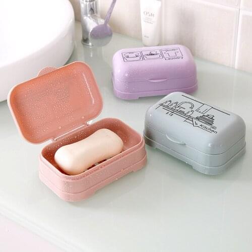 Travel Soap Dish Bathroom Waterproof Large Soap Holder with Cover Portable Sealed Soap Box Simple Bathroom Washroom Supplies