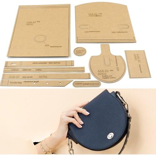 1 Set Of DIY Leather Handmade Craft Ladies Handbag Shoulder Bag Messenger Bag Sewing Pattern Hard Kraft Paper Stencil Template
