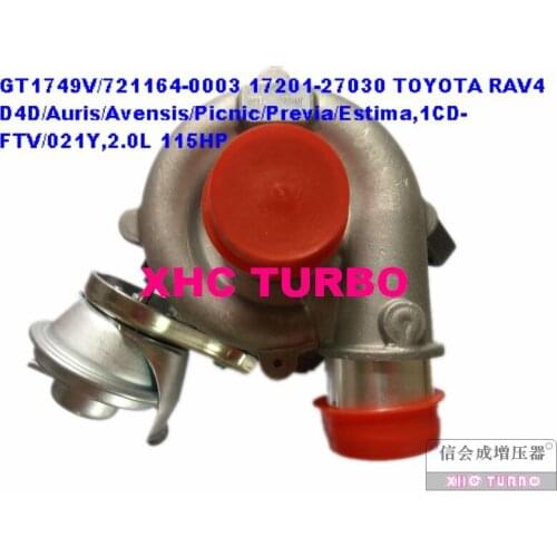 NEW GT1749V/721164 17201-27030 Turbo Turbocharger for TOYOTA RAV4 Auris Avensis Picnic Previa,1CD-FTV/021Y 2.0L 115HP 2001