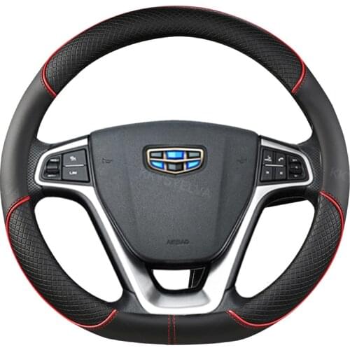 D Type Car Steering Wheel Cover Wrap For Geely Atlas 2016 - 2021 Coolray I 2020 2021 Emgrand 7 2018 - 2021 Emgrand GT 2015- 2021