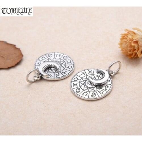 100% 925 Silver Constellation Charm Vintage Sterling Moon Constellation Pendant Small Good Luck Pendant