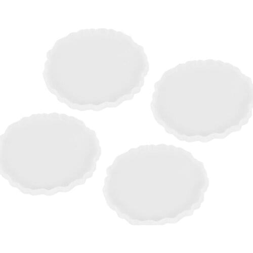 Practical 4PCS Resin Coaster Molds, Coaster Epoxy Molds,Silicone Resin Molds for Making Slices,Coasters, Home Decoration