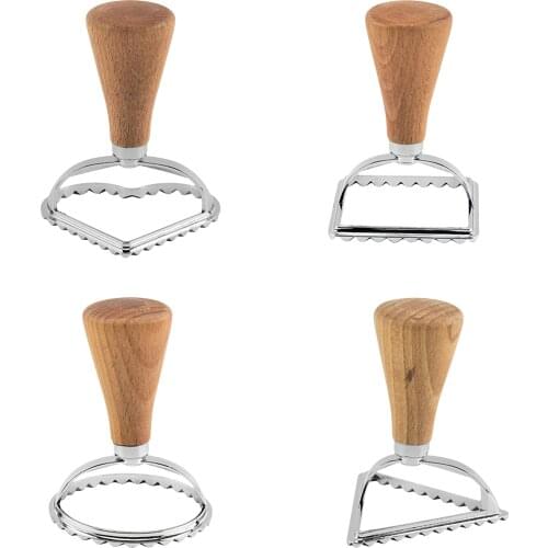 Ravioli Stamp Classical Ravioli Cutter Maker Wood Handle Pasta Mold Cutter Tool Ravioli Stamp Dough Slicer Cookie Pastry Cutter