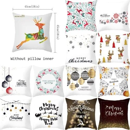 Cushion Cover Christmas Decorations for Home Pillow Case Decorative Sofa Elegant Nordica New Years Santa Cruz Living Room 2021