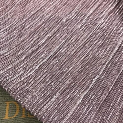 2 meters 150cm 59" width pink shiny ultra-fine pleated accordion mesh tulle fabric evening dress clothes materials MM443