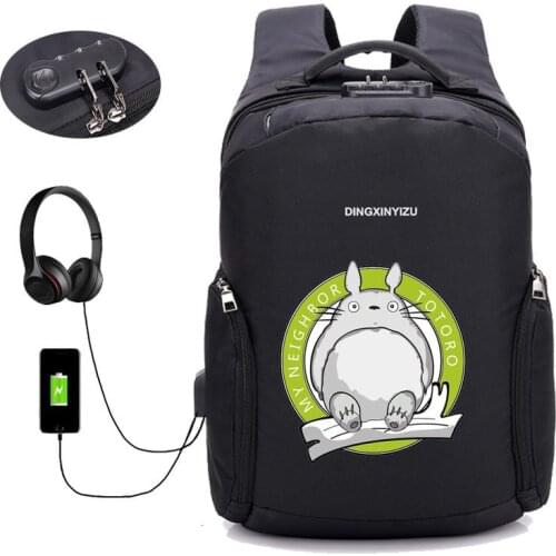 USB Charge Anti-theft Backpacks anime My Neighbor Totoro backpack student book Bags Men Women Travel package