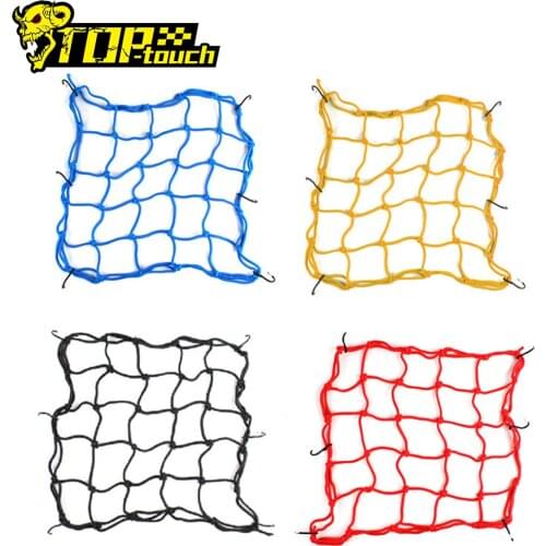 Motorcycle Helmet Holder Elastic 6 Hooks Hold Down 40 X 40cm Mesh Net Bag Motorbike Luggage Net Cargo Bungee Rope Accessories