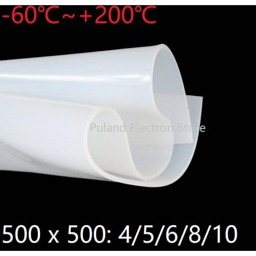 500mm*500mm*1.5mm Silicone Rubber Sheet Cushion Sealing Film Plate Mat Square Flat Gasket Heat Resist Milky White