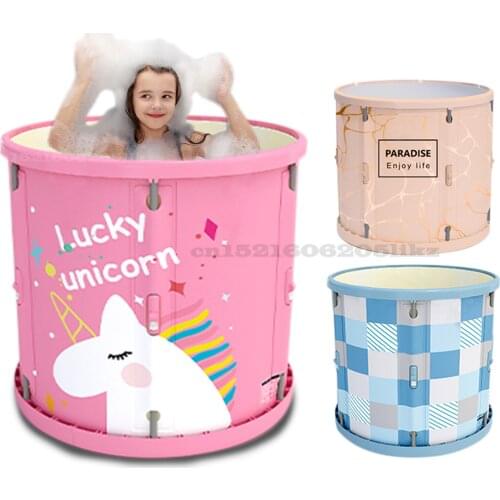 Folding Bathtub Adult Household Bath Barrel Double Fold-able Bath Tub Portable Skin SPA Bath Tub Without Lid Home Sauna