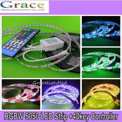 5M 5050 RGBW RGB+Cool / Warm white 5M 300 led LED Strip Light +40key Controller