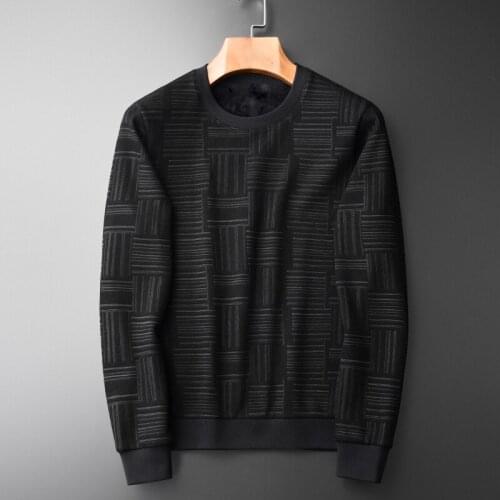 Inner Velvet Men Luxury Yarn Dyed Round Collar Thick Sweatshirt Male Winter Autumn Slim Fit Mens Hoodies 4XL