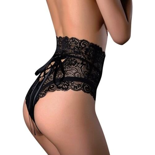 Sexy Panties Women High Waist Lace Thongs and G Strings Underwear Ladies Hollow Out Underpants Imitation Lingerie Female