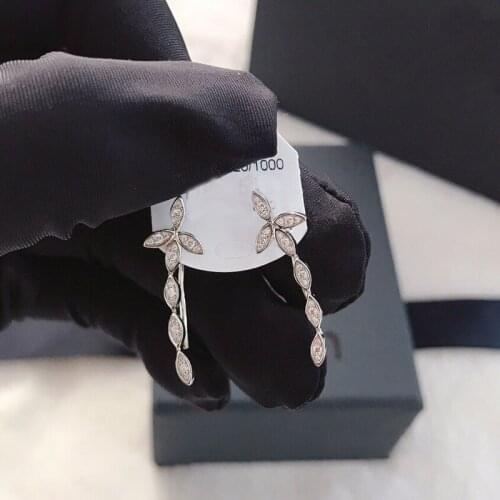 UMGODLY Luxury Fashion Ear Clip Paved AAA Cubic Zirconia Stones Leaves Floral Earrings for Women New Jewelry