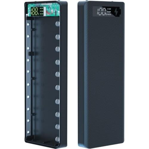 Quick Charge 10*18650 Power Bank Case Dual USB Mobile Phone Charge QC 3.0 PD DIY Shell 18650 battery Holder Charging Box