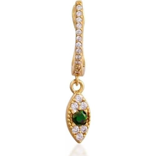 Green white cubic zirconia paved lovely evil eye charm charming earring cute lovely fashion women girl jewelry