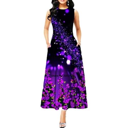 Woman Dress 2021 Spring Summer Vintage Sexy Sleeveless Long Party Dress Casual Slim Floral Print Ball Gown Maxi Dresses Vestidos
