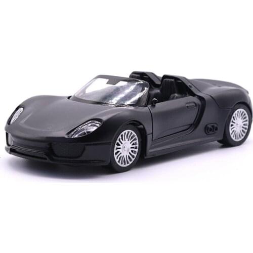 1:32 5 Inch High Simulation Toy Vehicles Diecaste Metal Alloy Car for Porsche 918 Spyder Model Toy Vehicles Matte Black for Kids