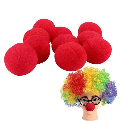 10Pcs Foam Red Ball Circus Clown Nose Funny Party Halloween Cosplay Accessories Creative Party DIY Supplies