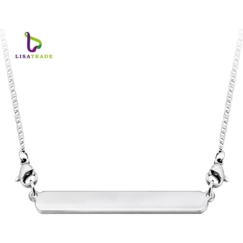 5PCS 8MM Slide tag pendant Floating bar necklace Fit 8mm slide charms/ letters (Include stainless steel chain) LSBR028*5