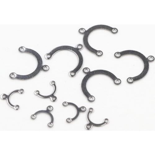 50pcs 9.5x10mm/15x16mm No Fade 316 Stainless Steel Three Hole Earrings findings Earwire Accessories jewelry making Accessories