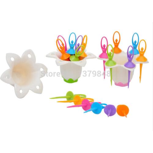 6PCS/SET Flower fairy fruti fork set