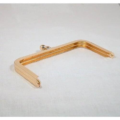 8 x 3 inches (20 x 7.5 cm) - Large Shiny Gold Clutch Frame without Chain Loops - 10 Pieces