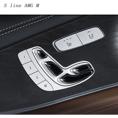 Car Styling For Mercedes Benz GLC C E Class W205 W213 Chrome Seat Adjust Button Switch Cover Sticker auto Interior Accessories