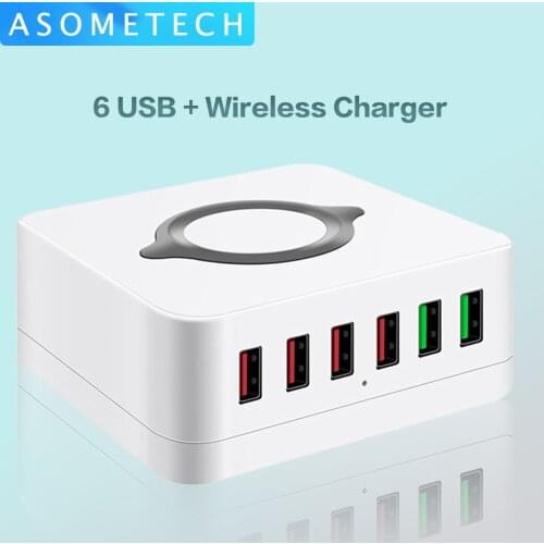 10W Wireless Charger 72W Quick Charge 3.0 USB Charger Adapter HUB QC3.0 Charging Station Fast Charger For iPhone 11 Samsung S10