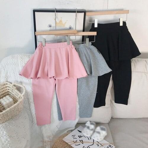 Bobora Kids Baby Girls Footless Leggings with Ruffle Tutu Skirt Pants 2-8Years