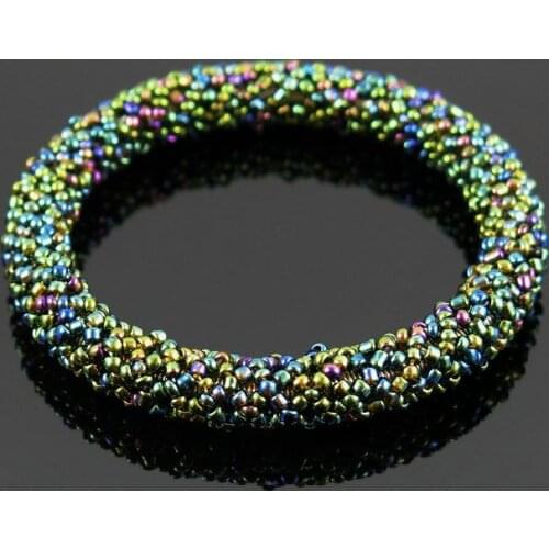 Handmade Bead Bracelet Hippy Friendship Popular Roll Crochet Woven Seed Beads rainbow AB Pattern Bracelets For Women
