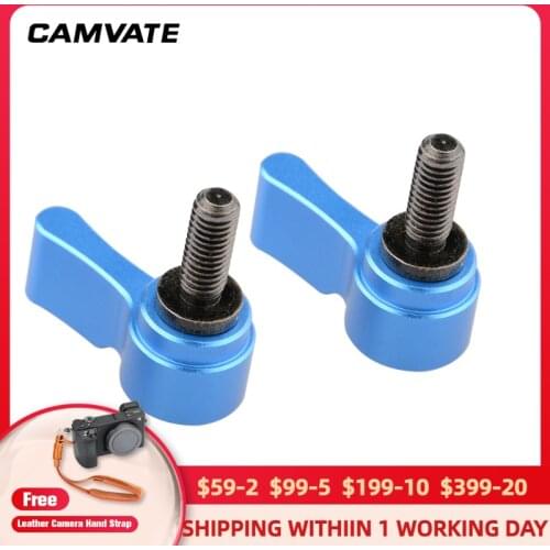 CAMVATE 2pcs M5 Male Threading Thumbscrew Knob Adjustable Thumb Lever Screw For Camera cage/ QR plate/ Shoulder Support System