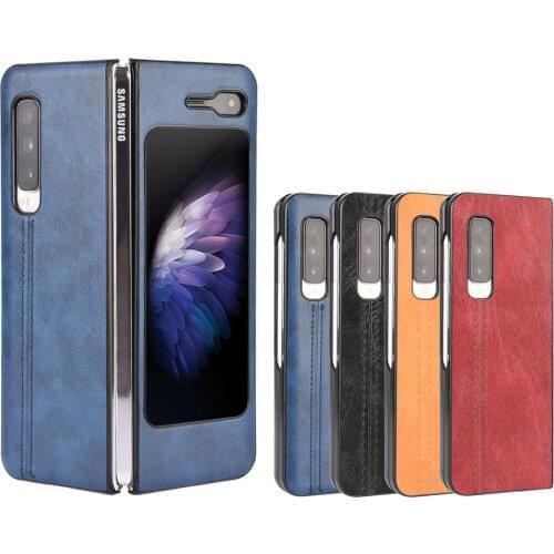 For Samsung Galaxy Fold W20 5G Case Ultra-thin Suture Soft Edge PU Leather Hard Phone Cover For Samsung W20/W2020 W 20 Case