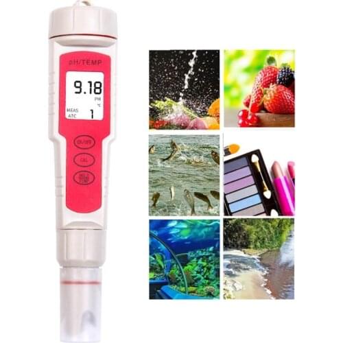 Digital pH Thermometer & Water Quality Tester Drinking Water Pool Spa & Aquarium Professional Lab Quality Tester R7UB