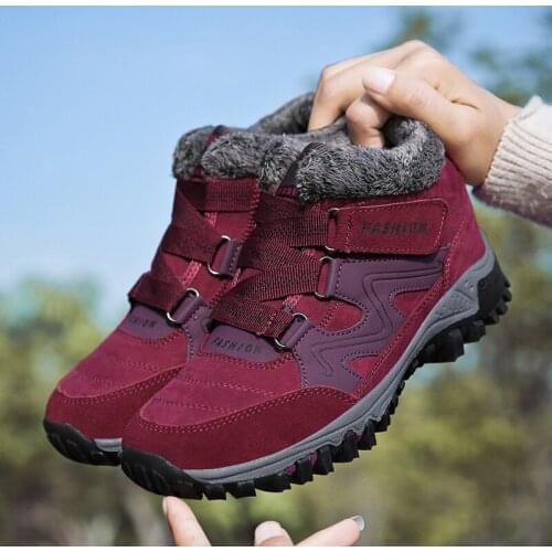 Nine o'clock Trendy Woman Ankle Boots Winter Comfortable Warm Female Snow Shoes Outside Casual Anti-skid Wear-resisting Footwear