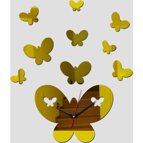 Hot acrylic mirror sale 3d wall clock diy stickersliving room quartz geometric needle modern design decoration