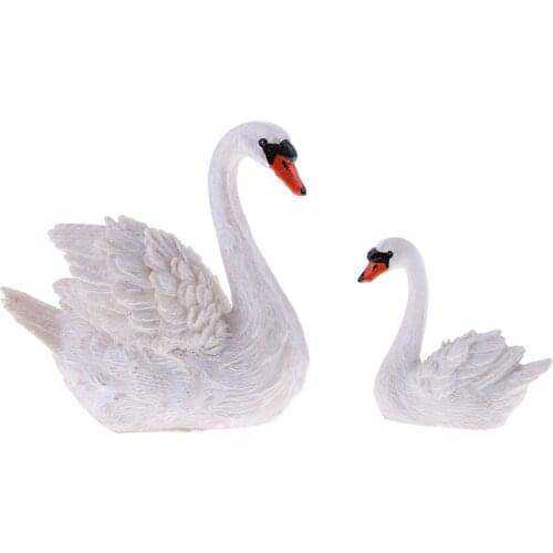 Resin Imitation Cute Swan Statue For Fairy Garden Yard Decorative Art Craft